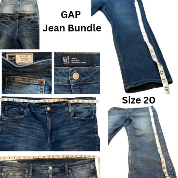 GAP Size 20 Denim Bundle -Cigarette High Rise & Universal Jegging – Excellent - Picture 1 of 3